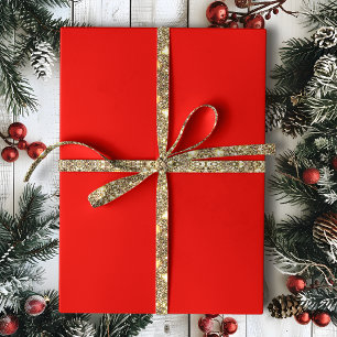 ホリ無地のー赤 ラッピングペーパー