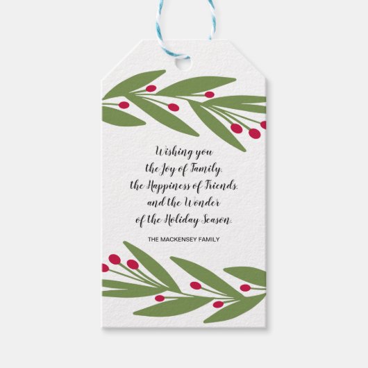 ホリ疑問に思ーションシーズンギフトラベル ギフトタグ (正面)