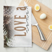 ホリ素朴ディラブアンドジョイパインコーン キッチンタオル (四つ折り)