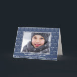 ホリ素朴デーブルーホワイト（ユダヤ教）メノラーハヌカー写真 シーズンカード<br><div class="desc">Holiday Blue White素朴 Photo Folded Cardハヌッカの（ユダヤ教）メノラーとフェスティバルの文字と写真のパターンを特集カスタム。</div>