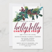 ホリ素朴ーとベリーの植物性クリスマス 招待状 (正面)