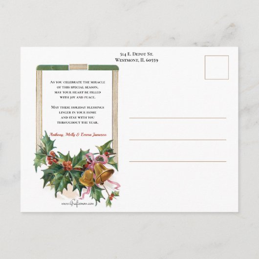 ホリ素朴ーと冬の石教会 ポストカード (裏面)