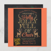 ホリ素朴ーと家族すてき写真クリスマスパーティー セーブザデート (正面/裏面)