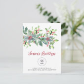 ホリ素朴ーエレガントクリスマス シーズンポストカード (スタンド正面)