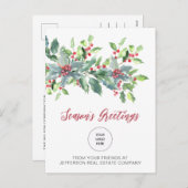 ホリ素朴ーエレガントクリスマス シーズンポストカード (正面/裏面)