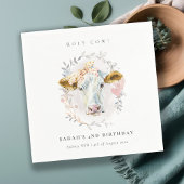 ホリ素朴ーカウファームフローラリースニーエイジ誕生日 スタンダードカクテルナプキン