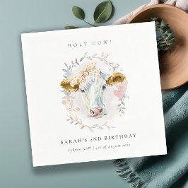 ホリ素朴ーカウファームフローラリースニーエイジ誕生日 スタンダードカクテルナプキン