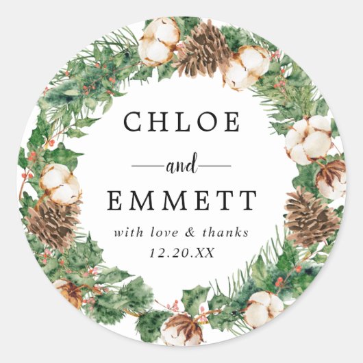 ホリ素朴ーパイン結婚御礼儀印 ラウンドシール (正面)