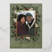 ホリ素朴ーベリーグリーンクリスマスラブピース 箔シーズンカード (正面)