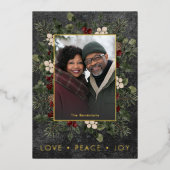 ホリ素朴ーベリーブラッククリスマスラブピース 箔シーズンカード (正面)