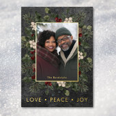 ホリ素朴ーベリーブラッククリスマスラブピース 箔シーズンカード