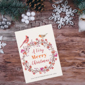 ホリ素朴ーモダンベリークリスマスリースシンプル シーズンカード