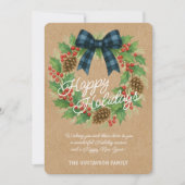 ホリ素朴ーリースブルーブラック市松模様にボーウ シーズンカード (正面)