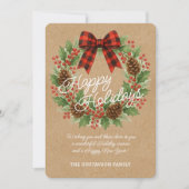 ホリ素朴ーリースレッドブラック市松模様にボー シーズンカード (正面)