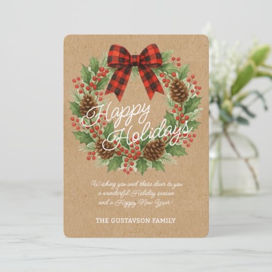 ホリ素朴ーリースレッドブラック市松模様にボー シーズンカード (スタンド正面)