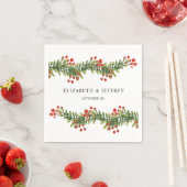 ホリ素朴ー・ウィンター・クリスマスの結婚枝 スタンダードカクテルナプキン (インサイチュ)