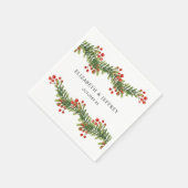 ホリ素朴ー・ウィンター・クリスマスの結婚枝 スタンダードカクテルナプキン (角)