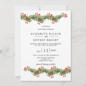 ホリ素朴ー・ウィンター・クリスマスの結婚枝 招待状 (正面)