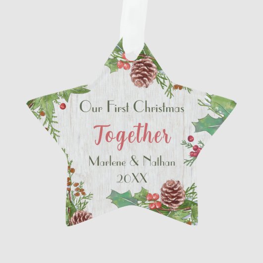 ホリ素朴ー・パインの両面カスタム写真 オーナメント (裏面)