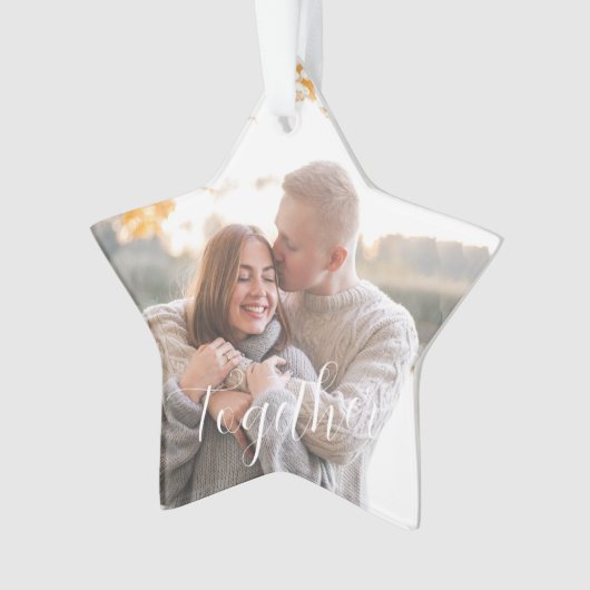 ホリ素朴ー・パインの両面カスタム写真 オーナメント (正面)