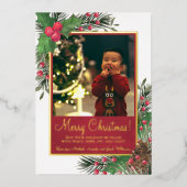 ホリ素朴ー&パインメリークリスマスフォト 箔シーズンカード (正面)