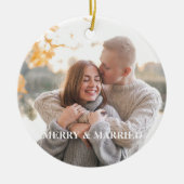 ホリ素朴ー・パイン新婚2面カスタム写真 セラミックオーナメント (正面)