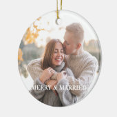 ホリ素朴ー・パイン新婚2面カスタム写真 セラミックオーナメント (左)