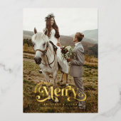 ホリ結婚したーメリーの写真結婚。 箔シーズンカード (正面)