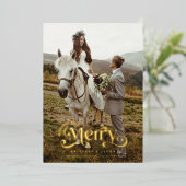 ホリ結婚したーメリーの写真結婚。 箔シーズンカード (立ち正面)