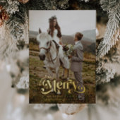 ホリ結婚したーメリーの写真結婚。 箔シーズンカード