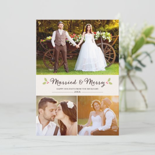 ホリ結婚したーメリー・クリスマス・フォト・カード シーズンカード (スタンド正面)
