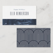 ホリ絵を描ディクリスマスパーティー座席表 – 青 エンクロージャーカード (正面/裏面)