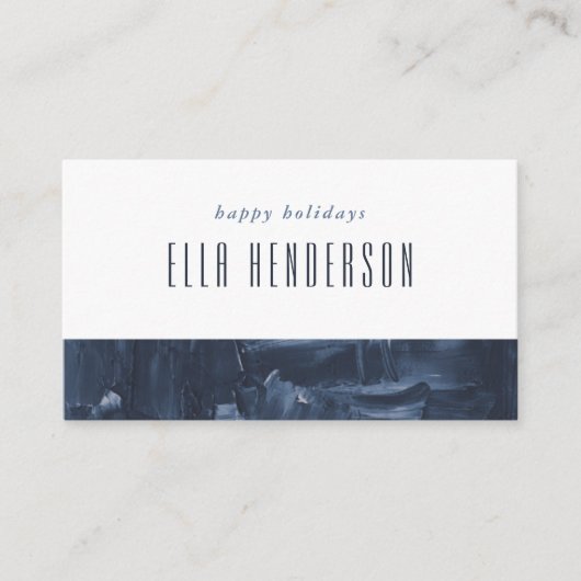 ホリ絵を描ディクリスマスパーティー座席表 – 青 エンクロージャーカード (正面)