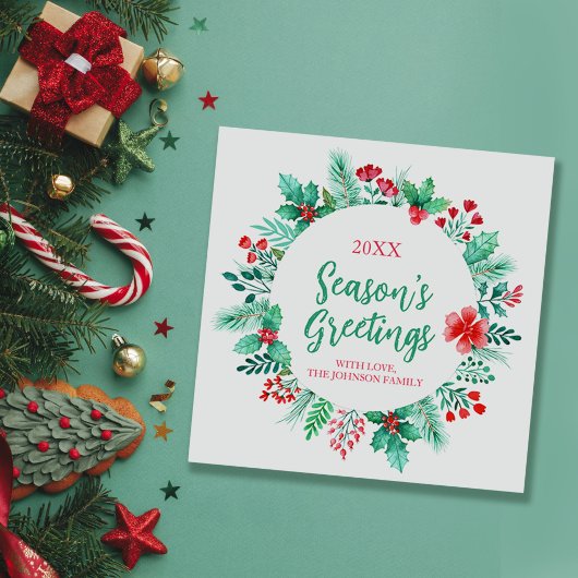 ホリ絵を描ー付き手水彩植物学 シーズンカード