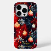 ホリ芸術的ー – 赤エレガントと金ゴールドオーナメント Case-Mate iPhoneケース (裏面)