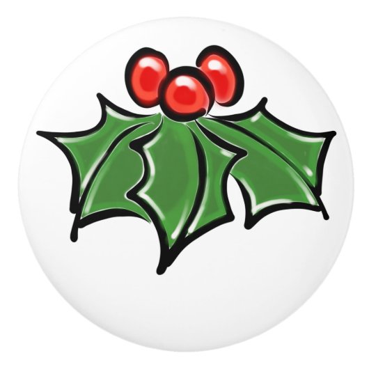 ホリ葉ーおもしろいの木の実 セラミックノブ (正面)