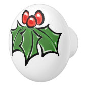 ホリ葉ーおもしろいの木の実 セラミックノブ (右)