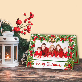 ホリ葉ーとベリーのメリークリスマスフォト シーズンカード