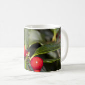 ホリ葉ーと赤い果実，クリスマス コーヒーマグカップ (正面右)