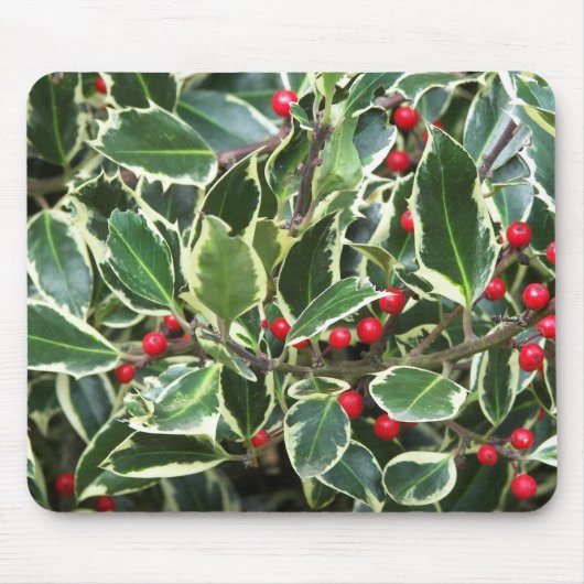 ホリ葉ーと赤い果実(季節) マウスパッド (正面)