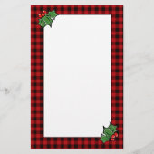 ホリ葉ークラシック赤いバッファローのプレイド 便箋 (正面)