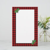 ホリ葉ークラシック赤いバッファローのプレイド 便箋 (スタンド正面)