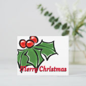 ホリ葉ーデザイン、ホリーベリー、おもしろい ポストカード (スタンド正面)