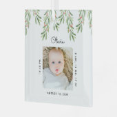 ホリ葉ーフォトフォトベビー1stクリスマス ガラスオーナメント (正面左)