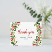 ホリ葉ーベリークリスマス |さん結婚ありがとう ポストカード (スタンド正面)