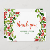 ホリ葉ーベリークリスマス |さん結婚ありがとう ポストカード (正面/裏面)