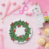 ホリ葉ーリース、ホリーベリー ペーパープレート (パーティー)