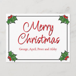 ホリ葉ーリース、ホリーベリー ポストカード