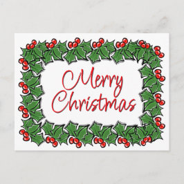 ホリ葉ーリース、ホリーベリー ポストカード