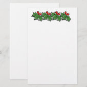 ホリ葉ーリース、ホリーベリー 便箋 (正面/裏面)